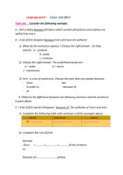 English Worksheet: Cause and effect