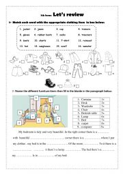 English Worksheet: let�s review 7th form