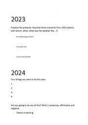 English Worksheet: New Year�s Resolutions