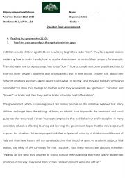 English Worksheet: exam