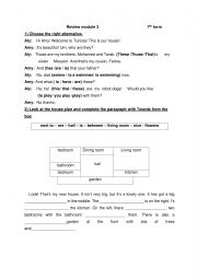 English Worksheet: review module 3 7th form