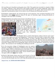 English Worksheet: Morocco earthquake