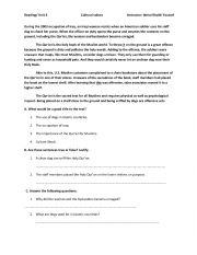 English Worksheet: cultural values reading