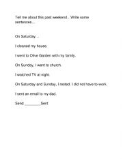 English Worksheet: Past Tense Example Sentences