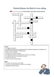 English Worksheet: Charles Dickens: the Birth of a true calling_Crosswords