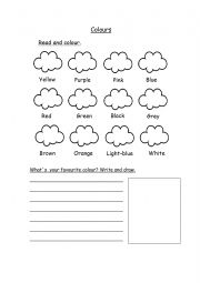 English Worksheet: Colours