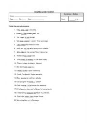 English Worksheet: Grammar revisions