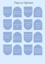 Fact or Opinion sorting activity