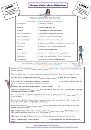 Phrasal Verbs about Behaviour