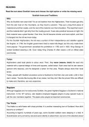 English Worksheet: Reading Scotland Facts