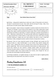 English Worksheet: end term test n 3 3rd forms 
