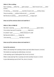English Worksheet: Clothes: A, AN, A PAIR OF