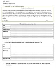 English Worksheet: Writing a funny story