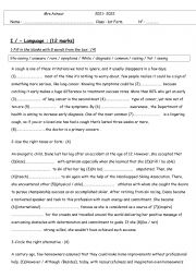 English Worksheet: 1st form test