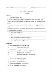English Worksheet: TEST - Home, sweet home!