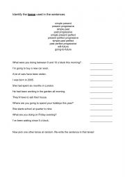 Identifying different verb tenses