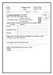 Ordinary Test 2 3rd Year Eco