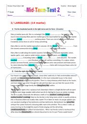 mid term 2 test 7th form