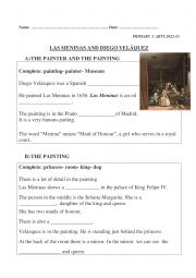 English Worksheet: Famous Paintings: Las Meninas, Velazquez