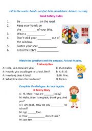 English Worksheet: Road safety rules. Getting to school