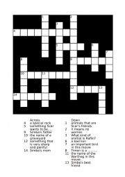 English Worksheet: lion king cross word