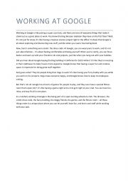 English Worksheet: Working at Google