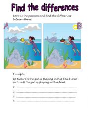 English Worksheet: Find the differences