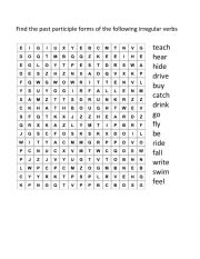English Worksheet: Find Past Participle of the Irregular verbs