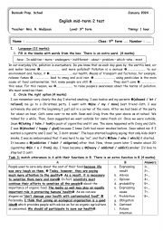 mid-term 2 test 9th form