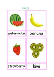 English Worksheet: fruits