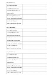 English Worksheet: Christmas - Find someone who...