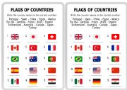 English Worksheet: Country flags
