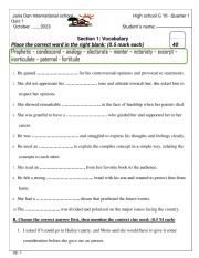 English Worksheet: formative assessment