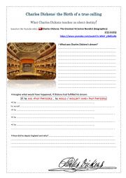 English Worksheet: Charles Dickens: the Birth of a true calling 