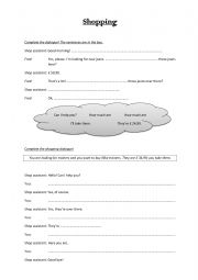 English Worksheet: Shopping dialogues & How much / How many
