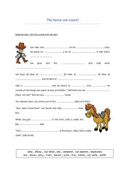 English Worksheet: The horse can count
