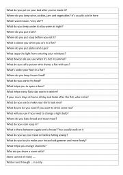 Questions to practise home and house vocabulary from B1 wordlist