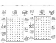 English Worksheet: WORDSEARCH PLACES IN TOWN 