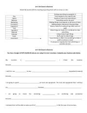 English Worksheet: Business vocabulary & planning