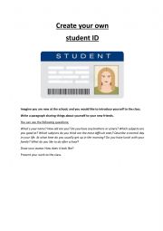 English Worksheet: Student ID