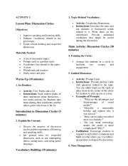 English Worksheet: Discussion Circles
