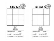 English Worksheet: BIngo cards