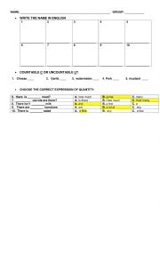 English Worksheet: expressions of quantity