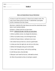 Main and Subordinate Clause