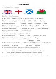 English Worksheet: scotland quiz