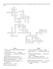 English Worksheet: Your Five Senses. Oxford Read and Discover. Level 3. Crossword puzzle using key vocabulary. The answers are also given. 