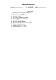 English Worksheet: Past simple 