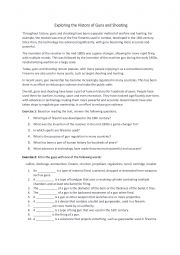 English Worksheet: Exploring the History of Guns and Shooting