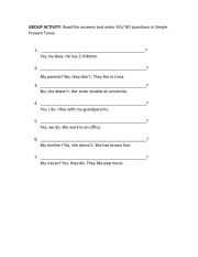 English Worksheet: Yes/ No questions 