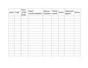 English Worksheet: Game - Write a word beginning with . . .